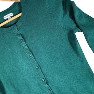 Croft Barrow Cardigan Sweater L Forest Green TWEE PREPPY Dark Academia Classic